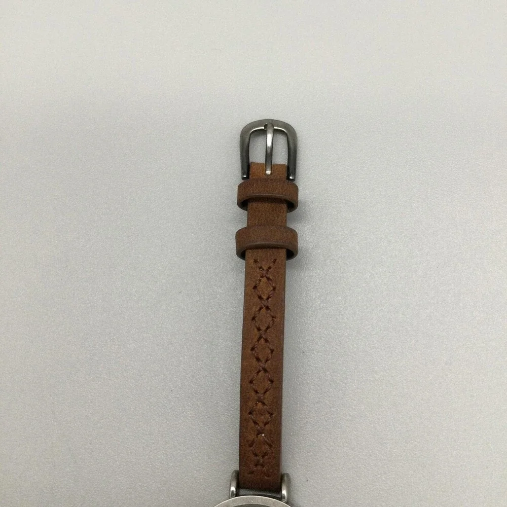 TOKYObay Womens Watch 28mm White Dial Brown Leather Arabic New Battery